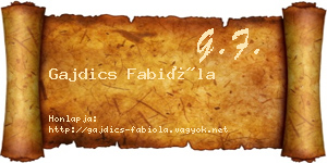 Gajdics Fabióla névjegykártya